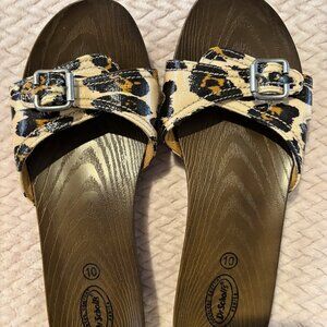 Dr. Scholl's Leopard Print Sandals with Buckle